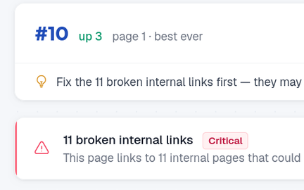 Page health: critical issues and the fix